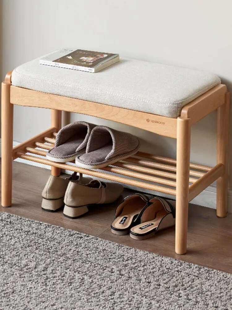 NORDIC WOODEN BENCH WITH STORAGE