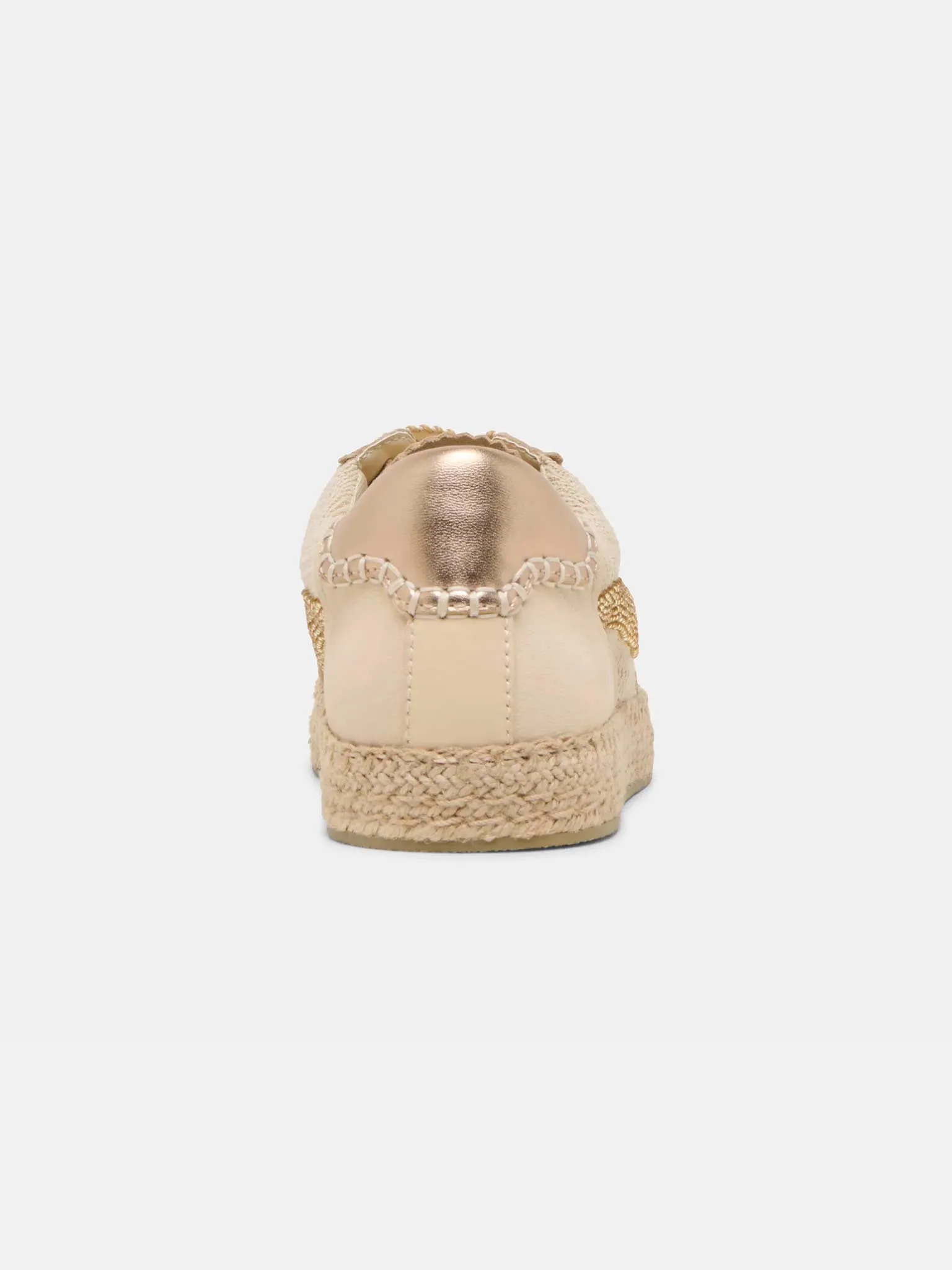 Notice Espadrille Bead Sneakers in Gold Multi Burlap