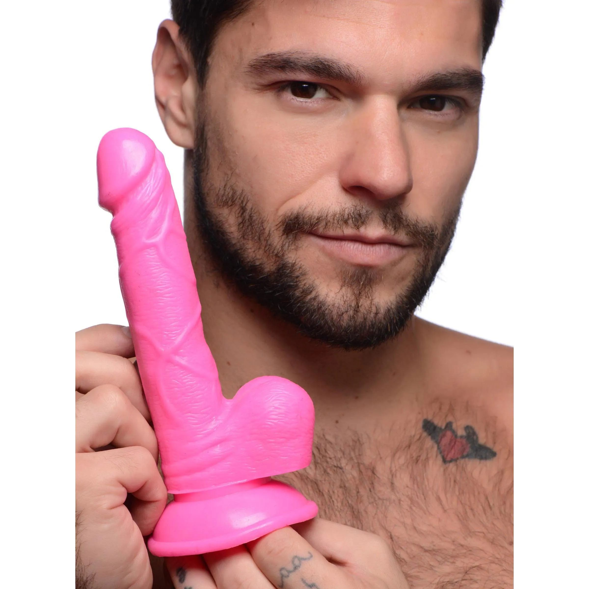 Pop Pecker 6.5 Inch Dildo With Balls - Pink