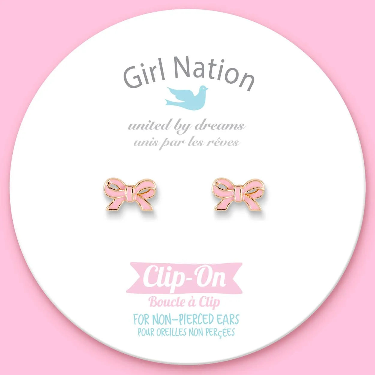 Pretty Pink Bow | Clip On Earrings