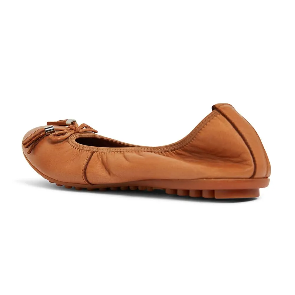 Prima Flat in Tan Leather