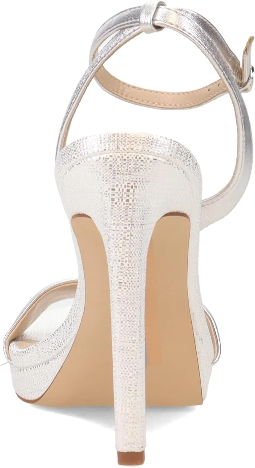 Sam Edelman Jade Soft Silver Stiletto Heel Open Toe Ankle Strap Heeled Sandals