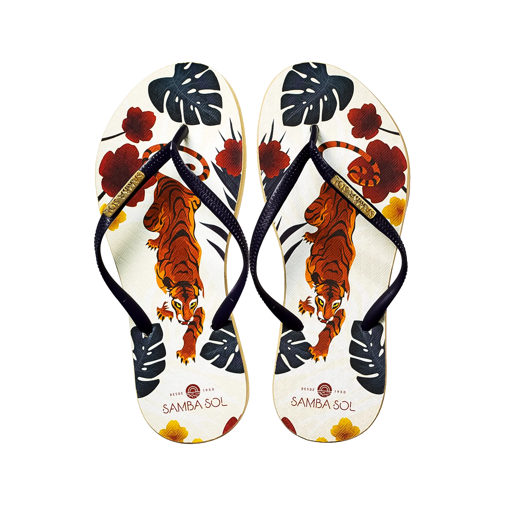 Samba Sol Women’s Fashion Collection Flip Flops - Tiger