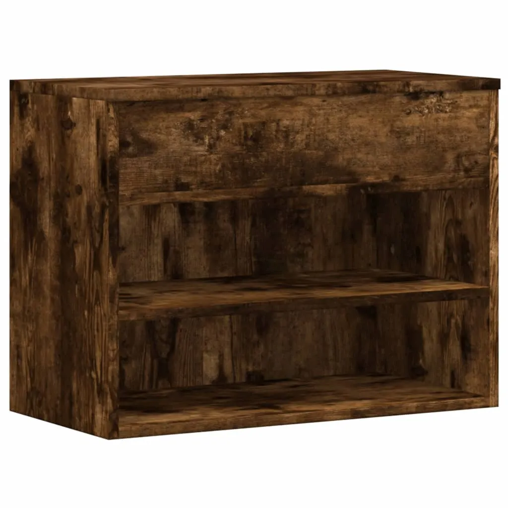 Shoe Bench Smoked Oak 60x30x45 cm Engineered Wood