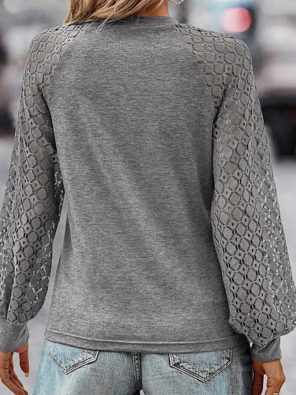 Silver Lining Lace Sleeve Top
