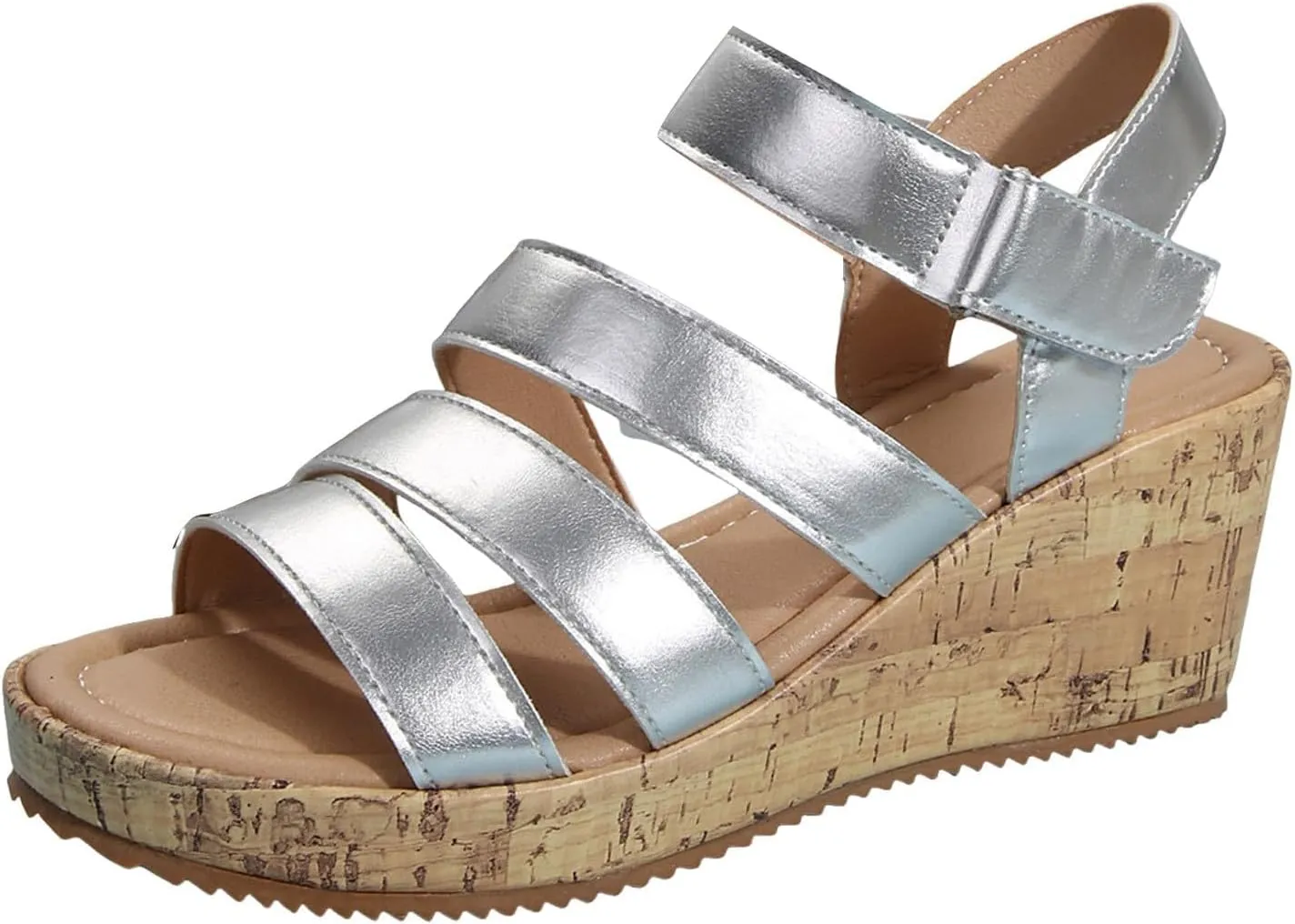Summer Sandals for Women 2025 Comfortable Open Toe Ankle Strap Shoes Womens Wedge Sandals Casual Outdoor Walking Sandal Hollow Out Travel Beach Dressy Sandal Slingback Casual Flat Shoes 2025