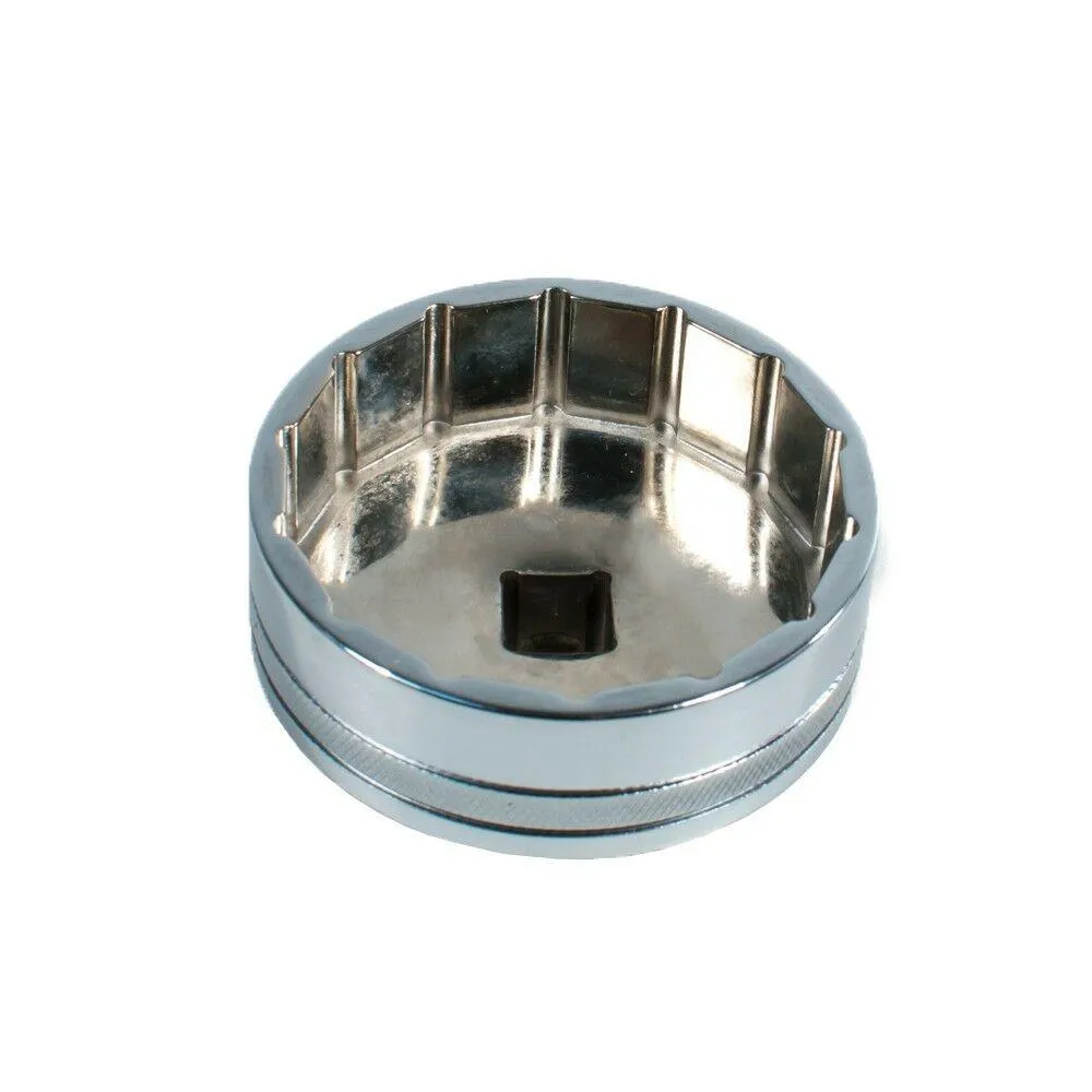 Tool Guy Republic Forged Chrome Vanadium Oil Filter Wrench Socket for Toyota Lexus Scion Oil Filter Housings - 64mm 14 Flats