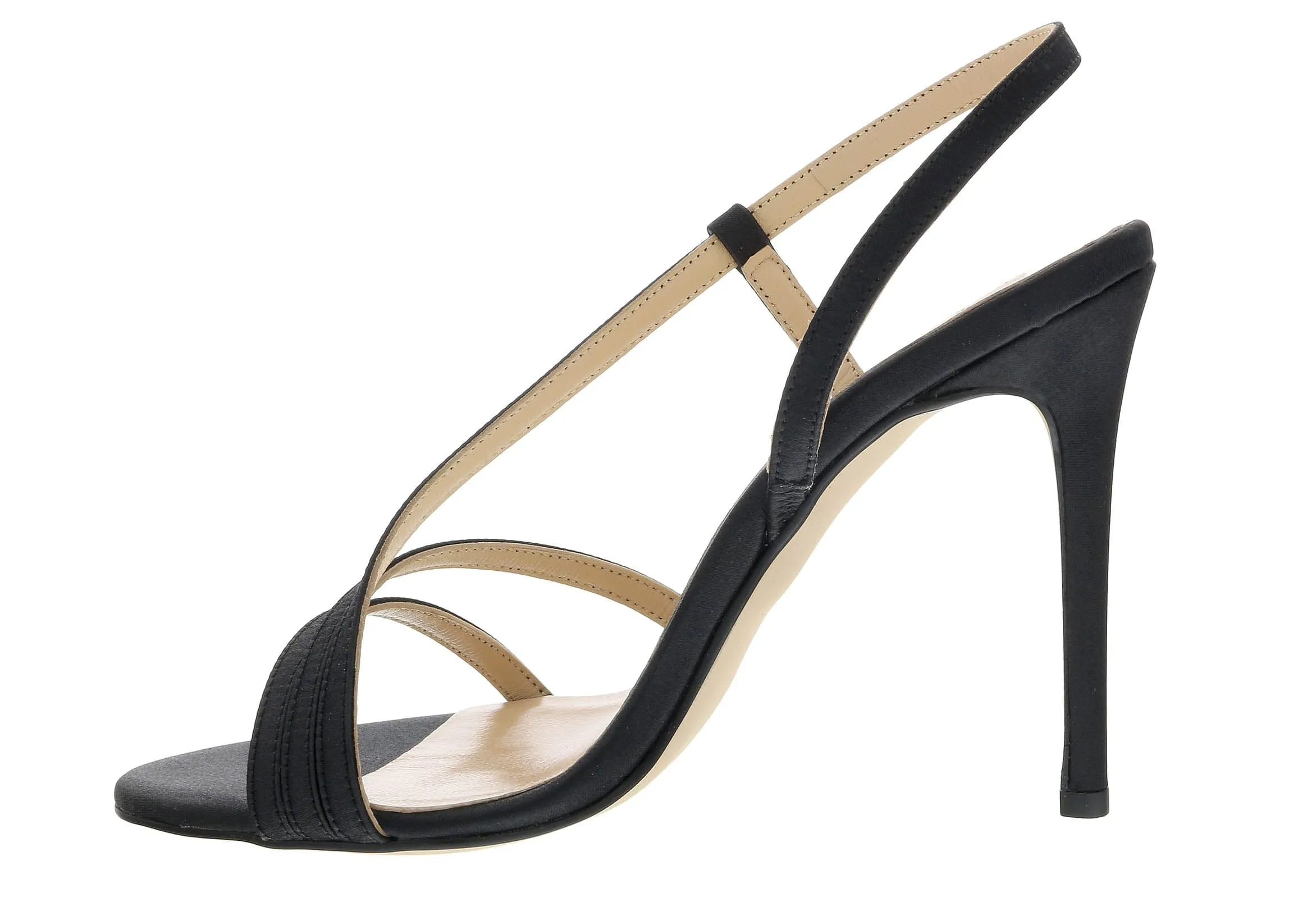 Ventutto Black Classic Strappy High Heel Sandal-