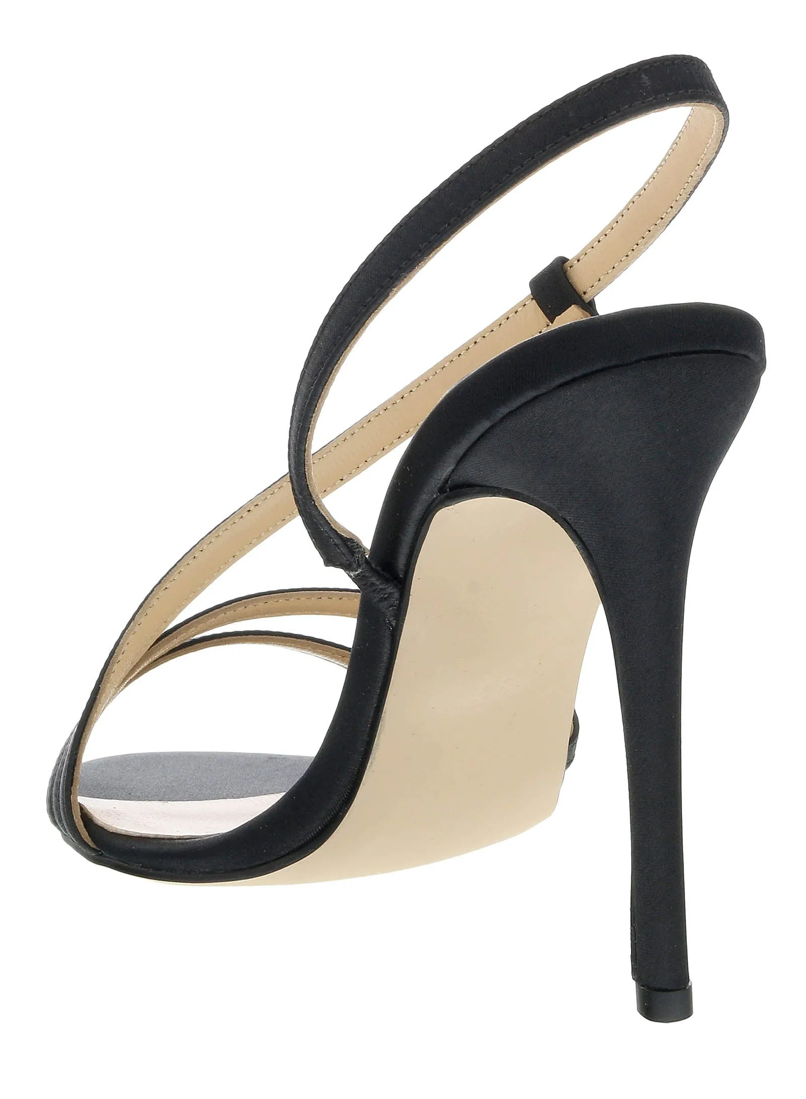 Ventutto Black Classic Strappy High Heel Sandal-