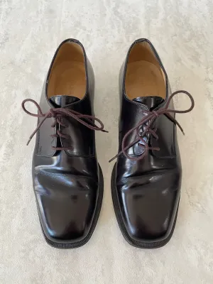 Vintage Jill Sander Coffee Bean Brown Leather Oxfords Size 6