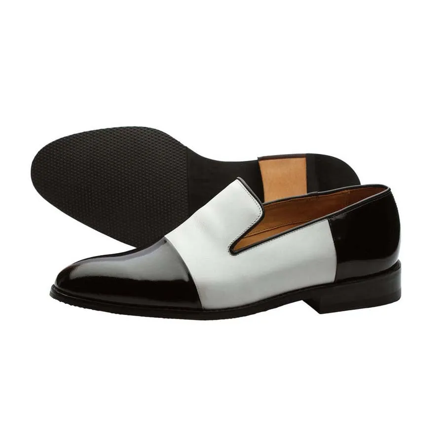 White   Black combination Spectator Loafers