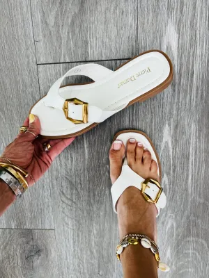 White Take A Trip Sandals