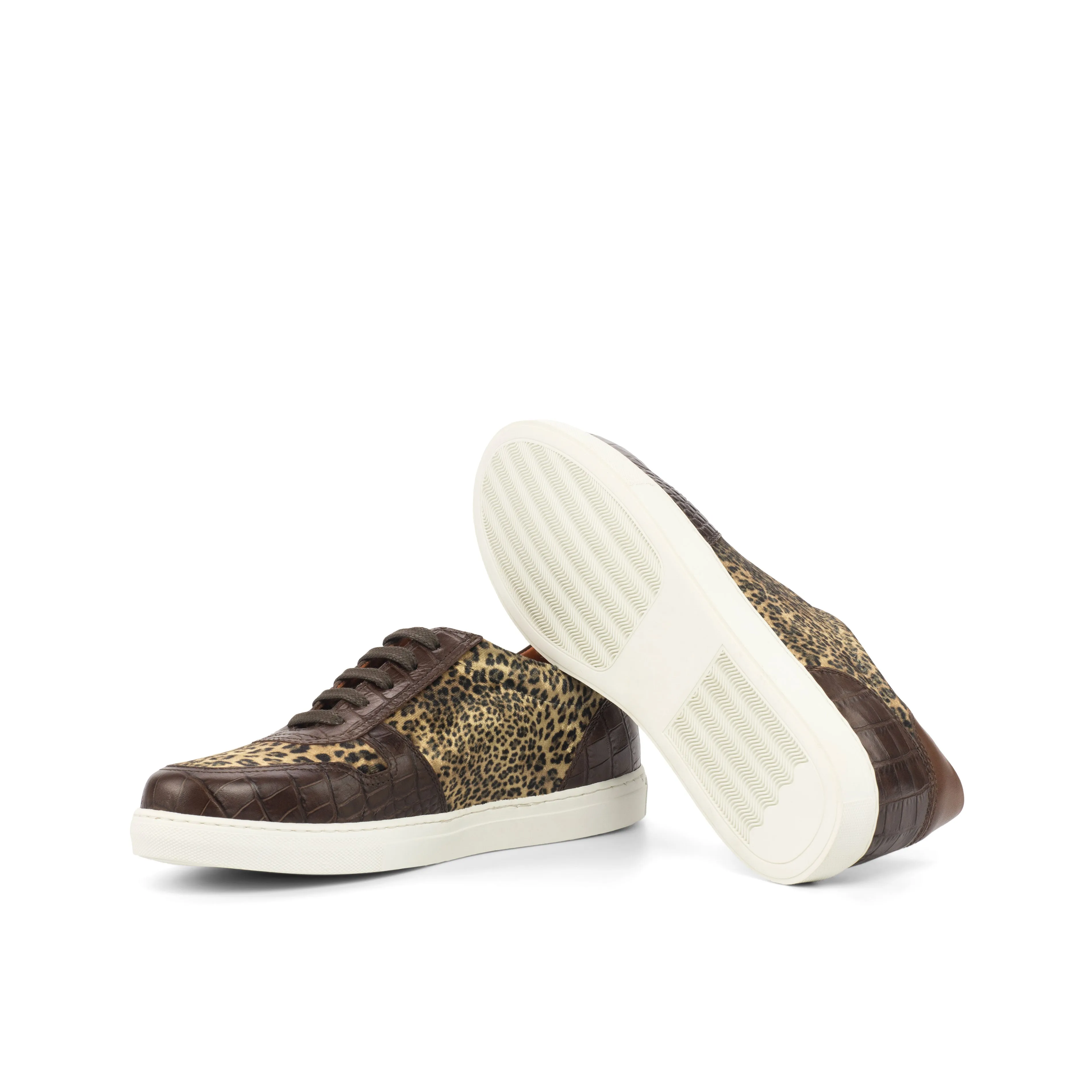 Women's Leopard Print Superior Leather Sneakers